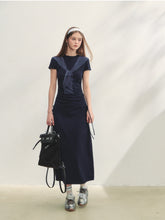 Printed Side Gathered Tie Dress - CHINASQUAD