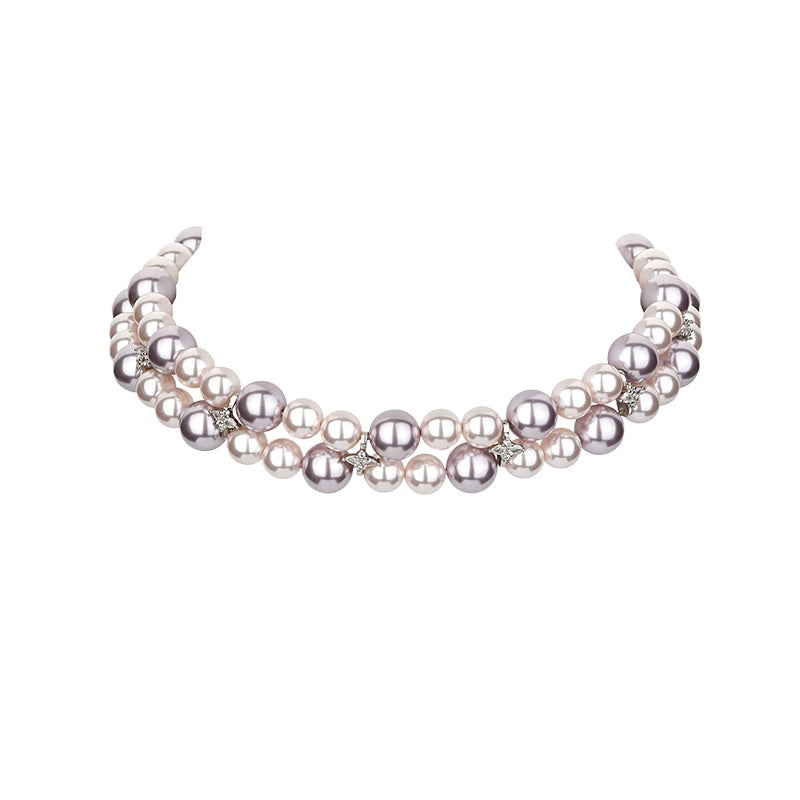 Double Layer Pearl Choker Necklace