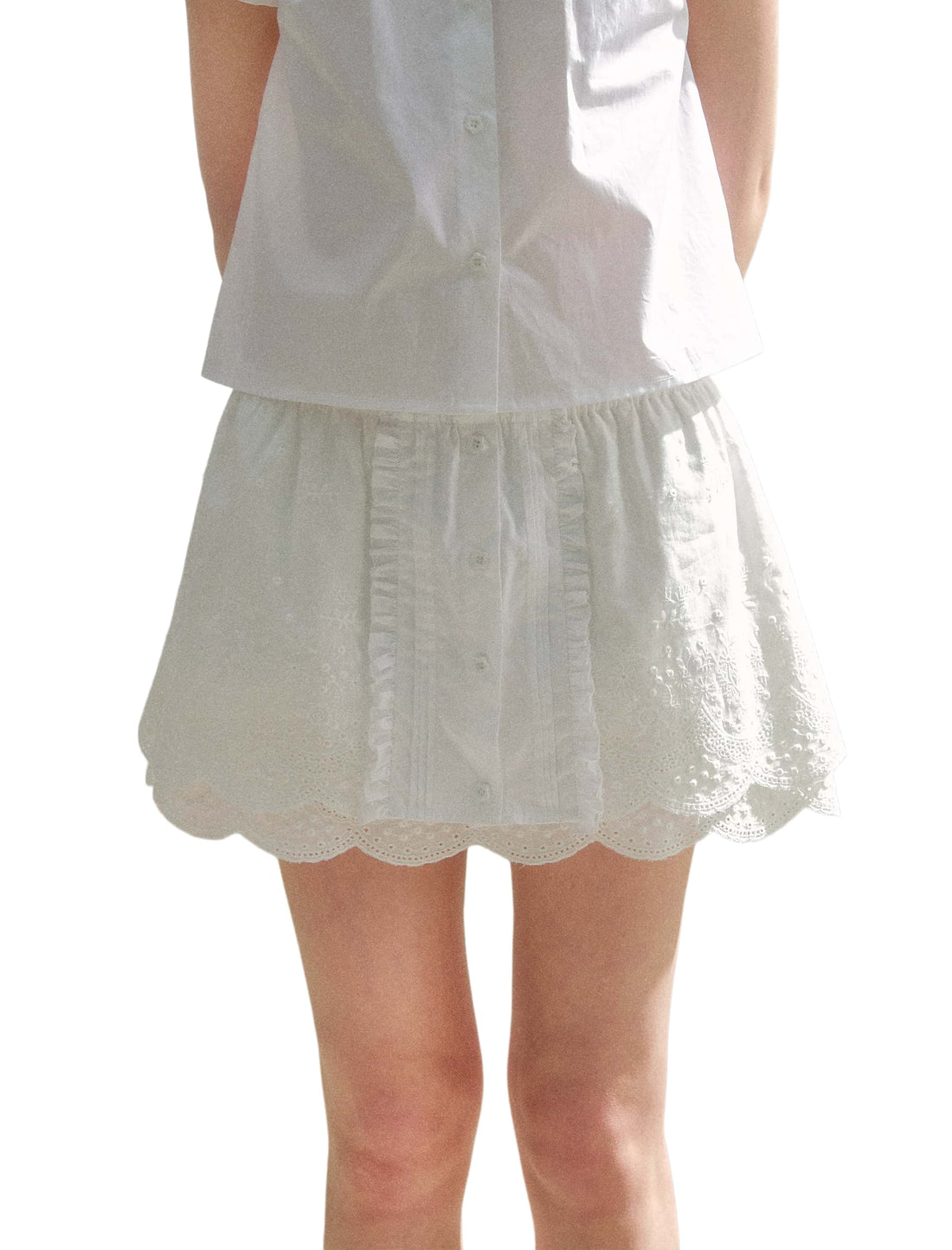 Embroidered High-Waist A-Line Skirt