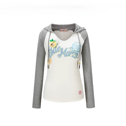 Raglan Sleeve Hooded Long Sleeve Tee