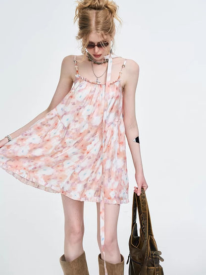 Pink Floral A-Line Camisole Dress