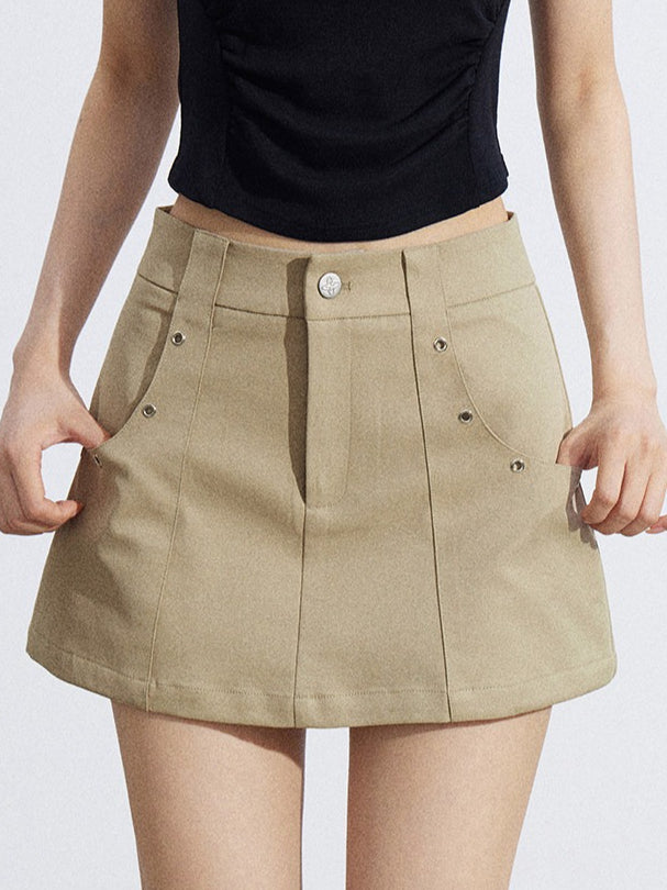 A-Line Utility Mini Skirt
