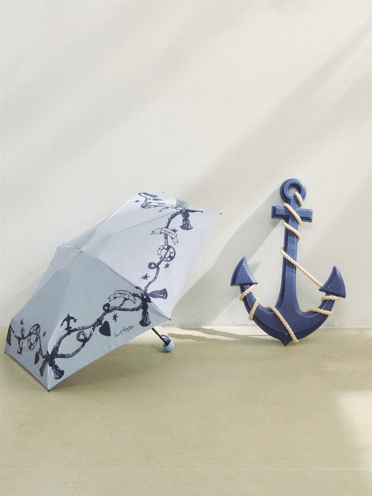 Rope Print UV Protective Sun Umbrella