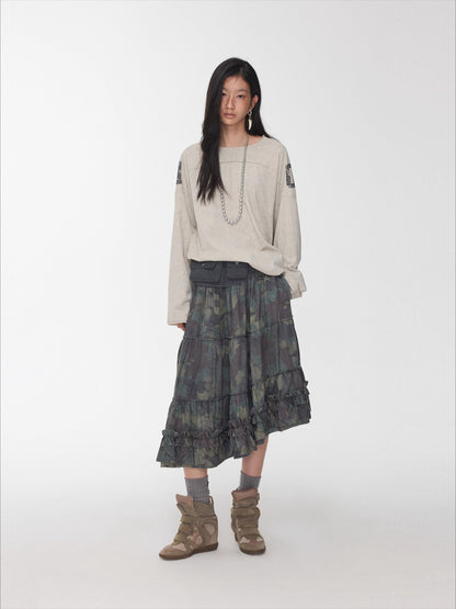 Crystal-Studded Long-Sleeve Tee