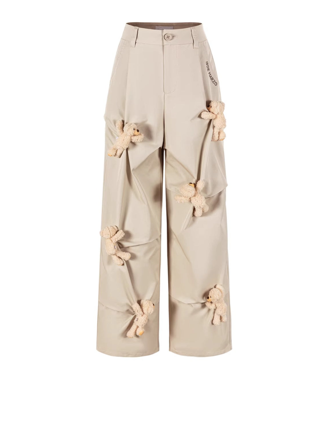 Multi-Doll Pleated Unisex Straight-Leg Pants