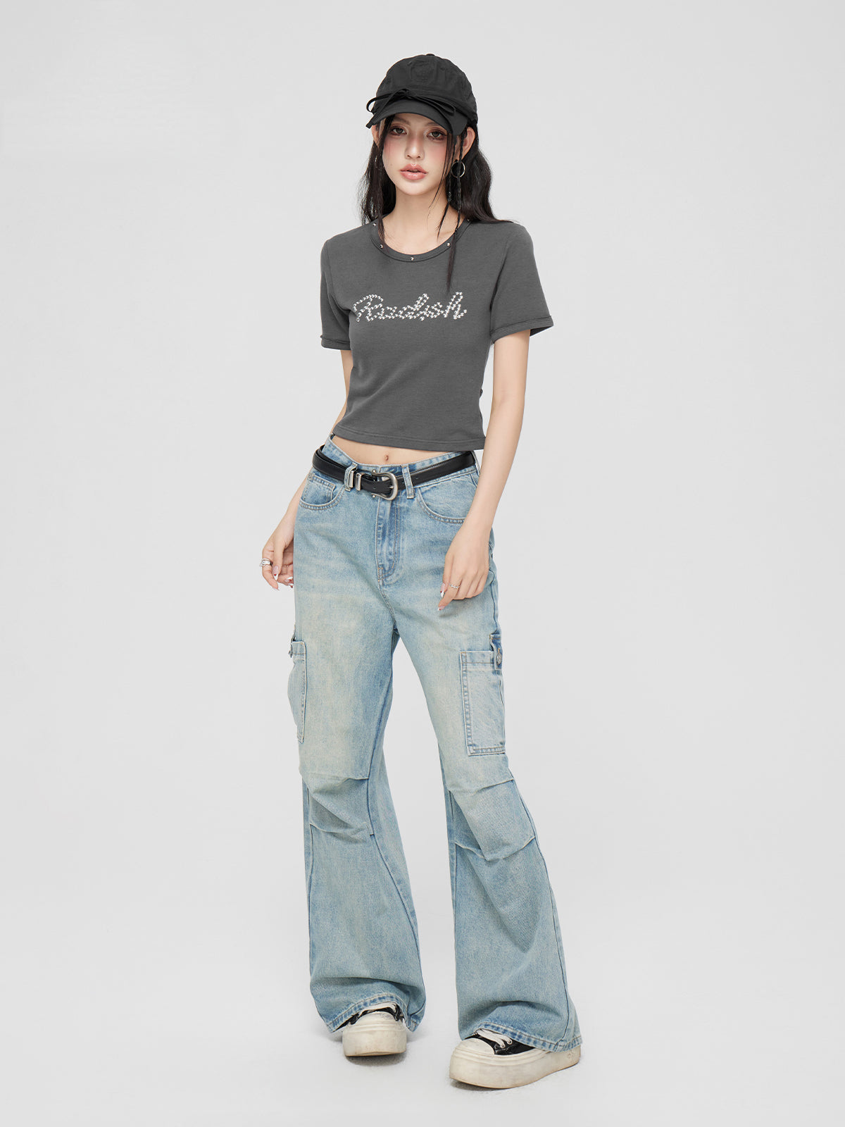 Retro Pleated Wide-Leg Jeans - CHINASQUAD