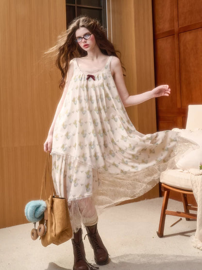 Chiffon Asymmetric Slip Dress