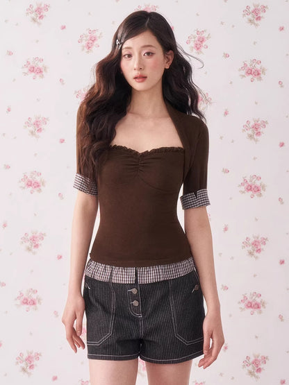 Vintage Square-Neck Wool-Blend T-Shirt