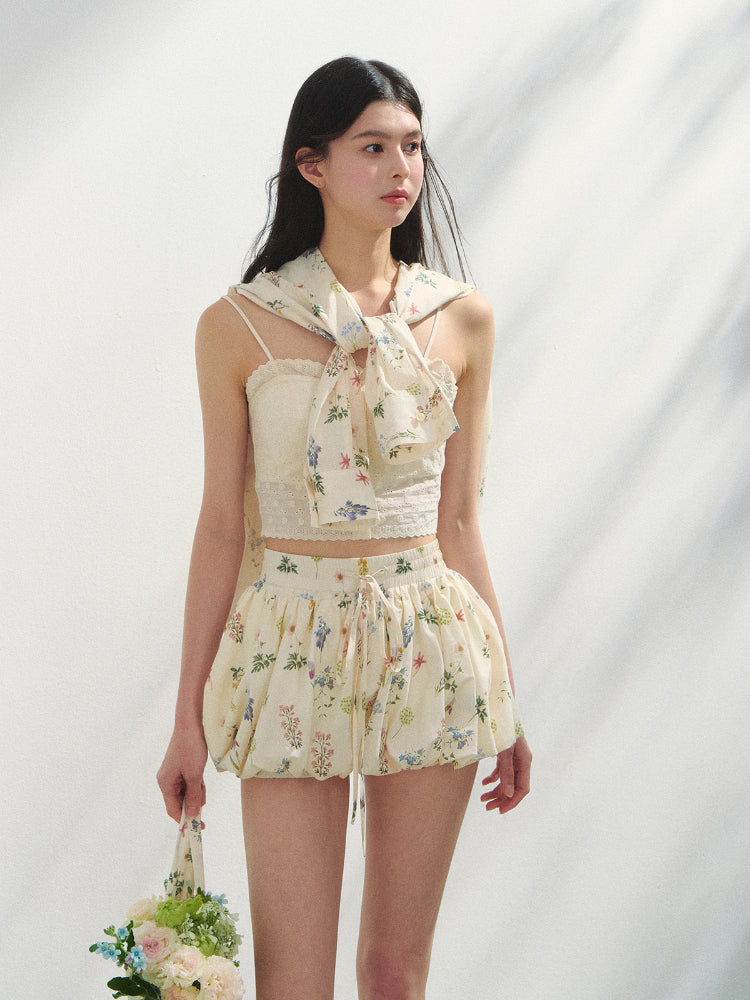 Embroidered Strapless Backless Top