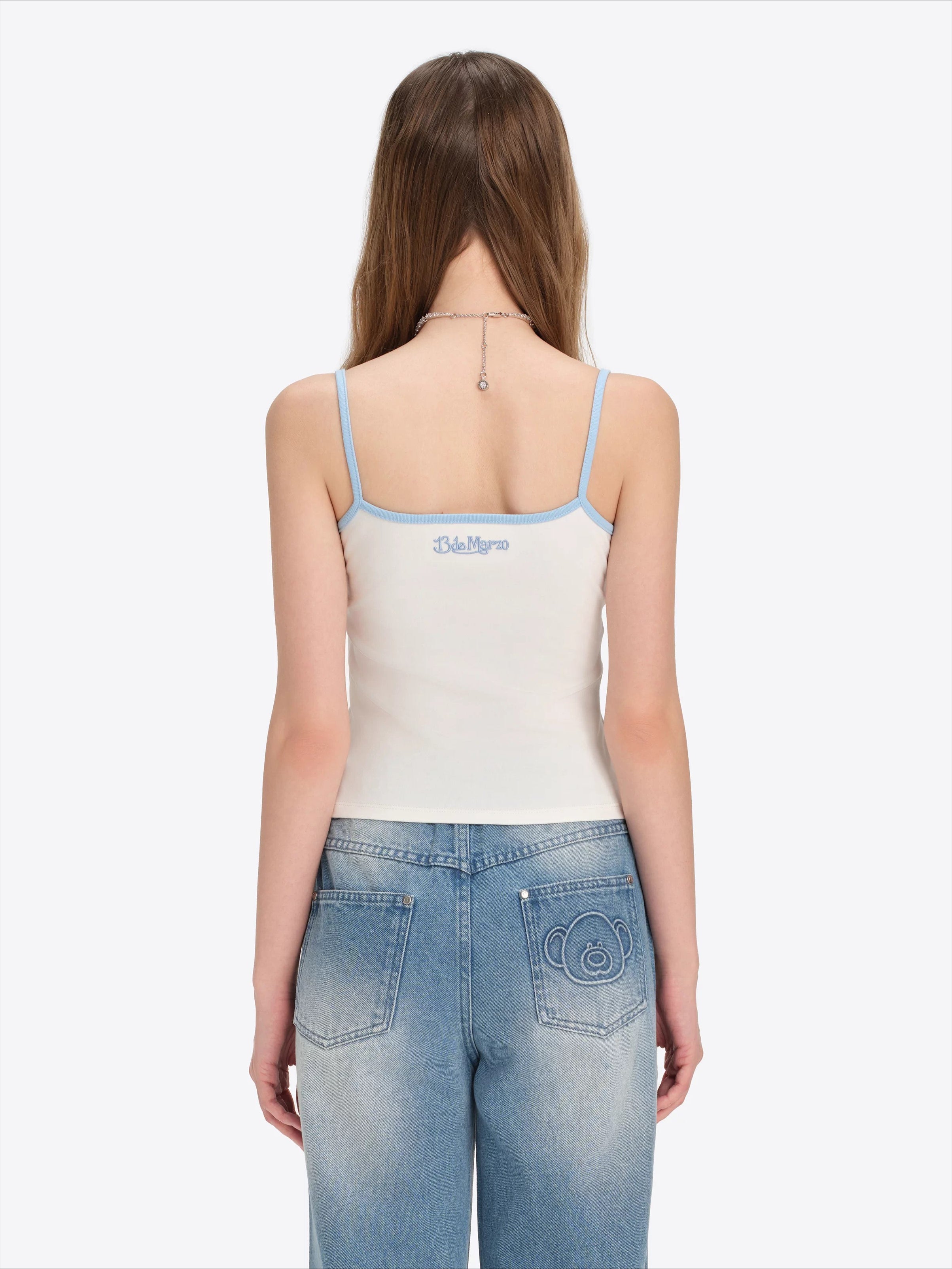 Butterfly Bear Print Cropped Camisole