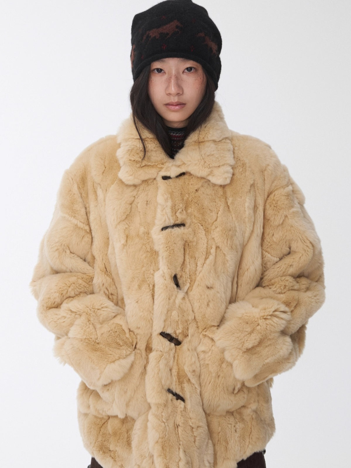 Heavycrafted Rex Rabbit Fur Panel Shirt Jacket