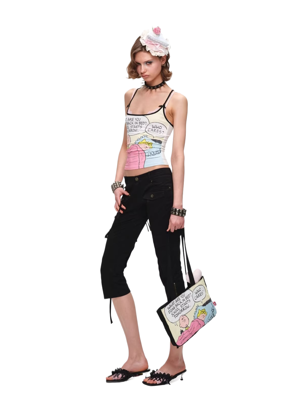 Snoopy Graphic Quilted Shoulder Bag