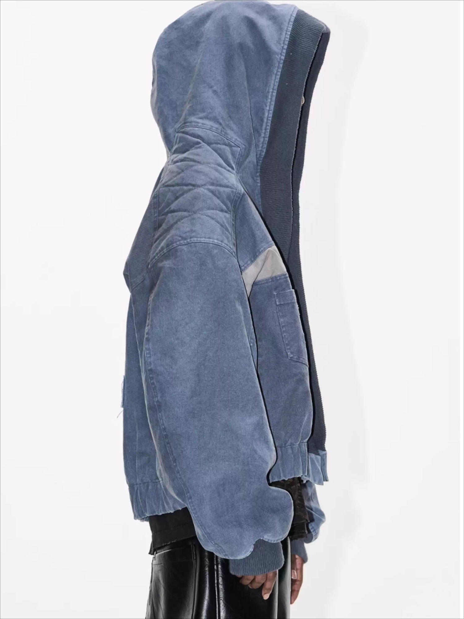 Washed Oversized Utility MA-1 Hooded Jacket