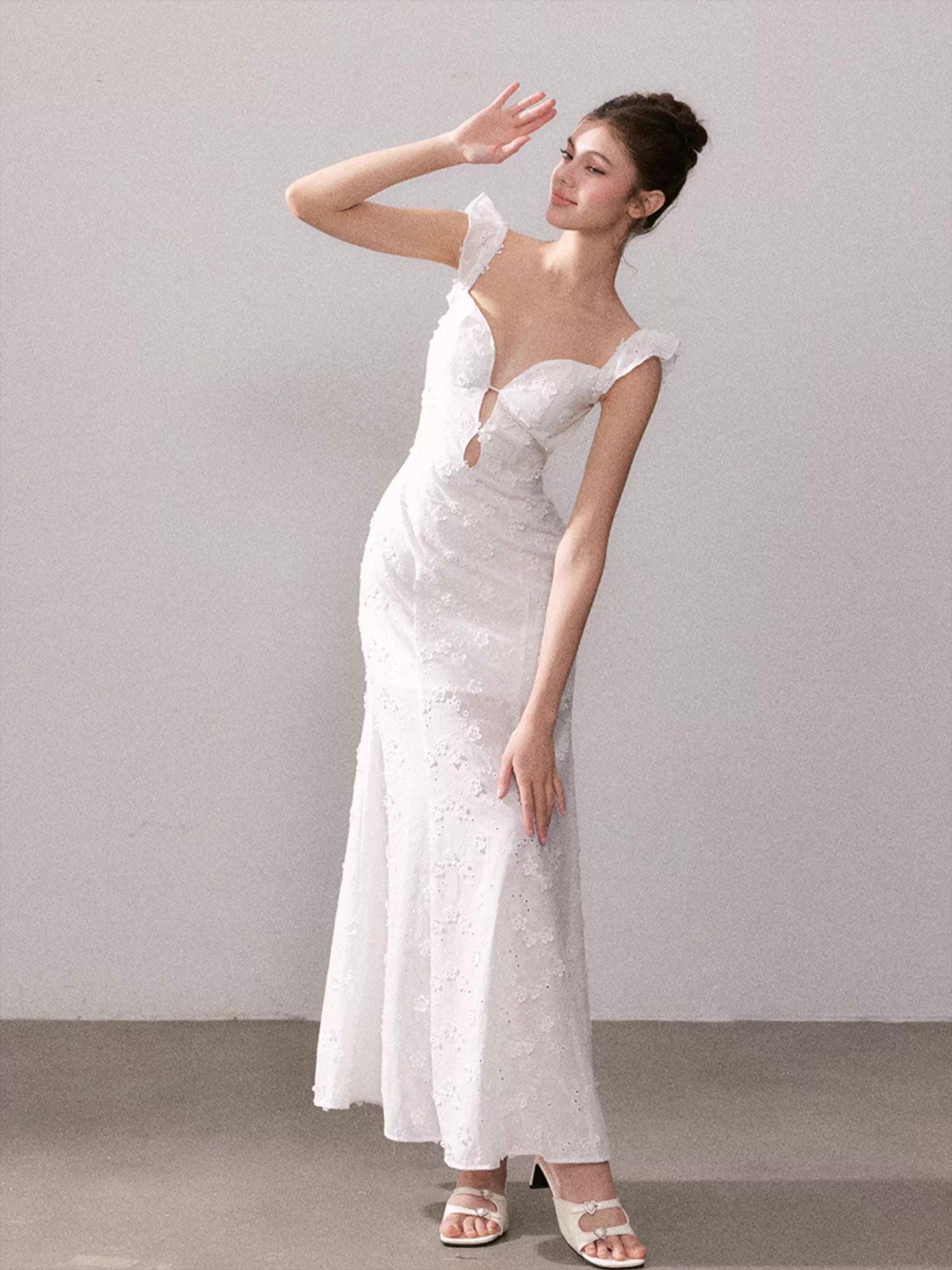 Mist Blossom Lace Maxi Dress