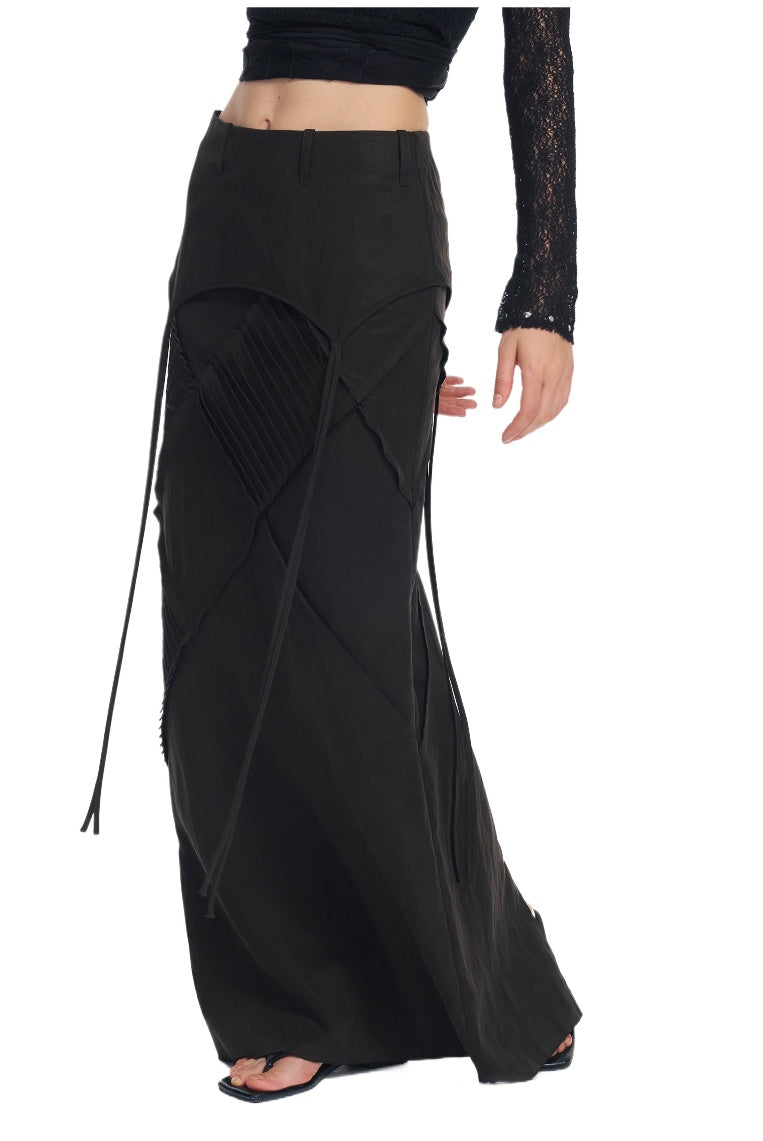 Retro Diamond Strap Low Waist Skirt