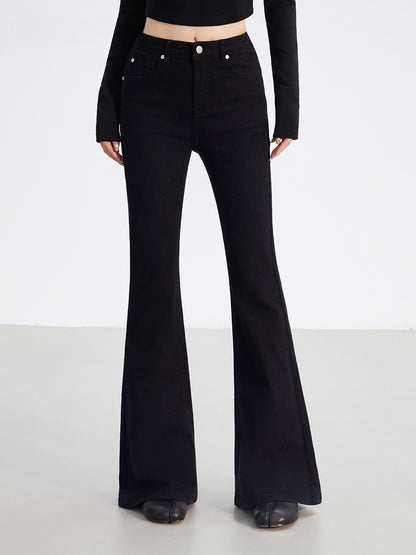 Embroidered Flared Denim Pants