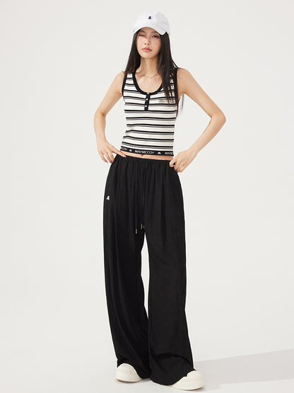 U-neck Striped Knitted Vest - CHINASQUAD