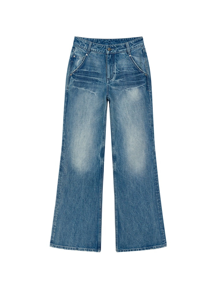 Loose Straight-Leg Denim Pants