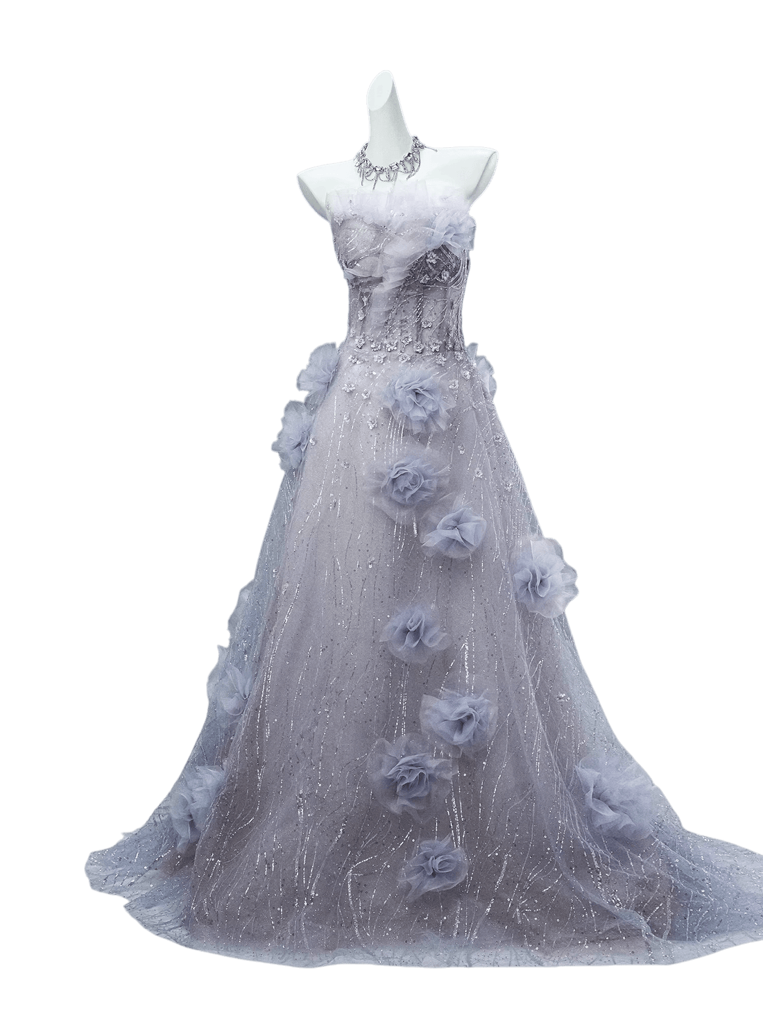 Enchanting Purple Couture Gown with Handcrafted Beading