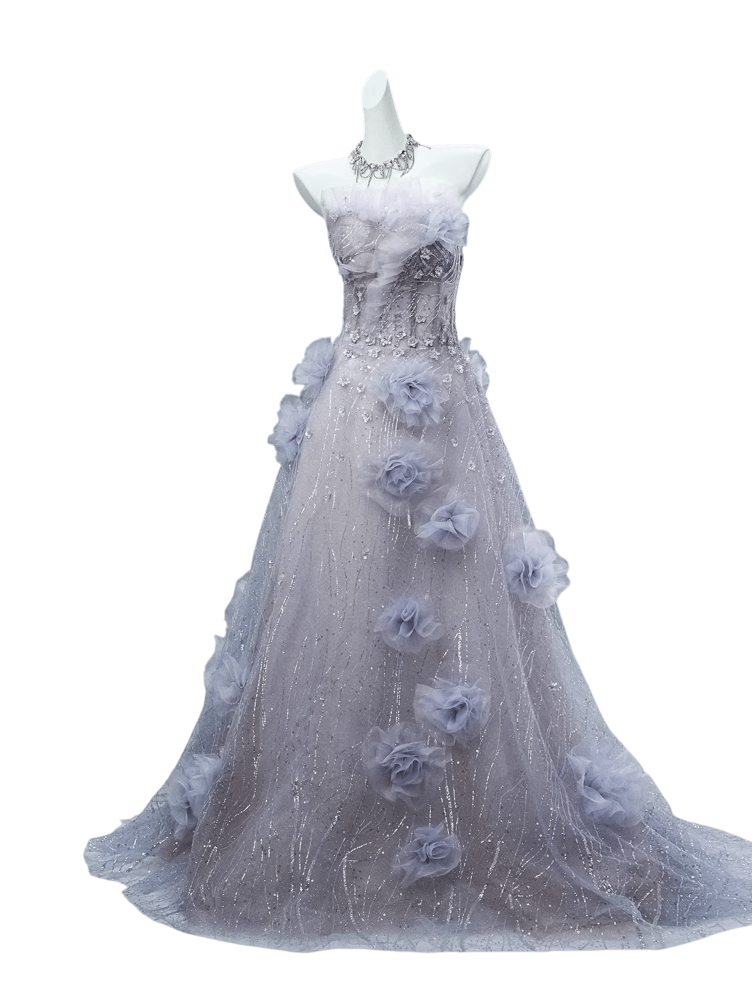 Enchanting Purple Couture Gown with Handcrafted Beading