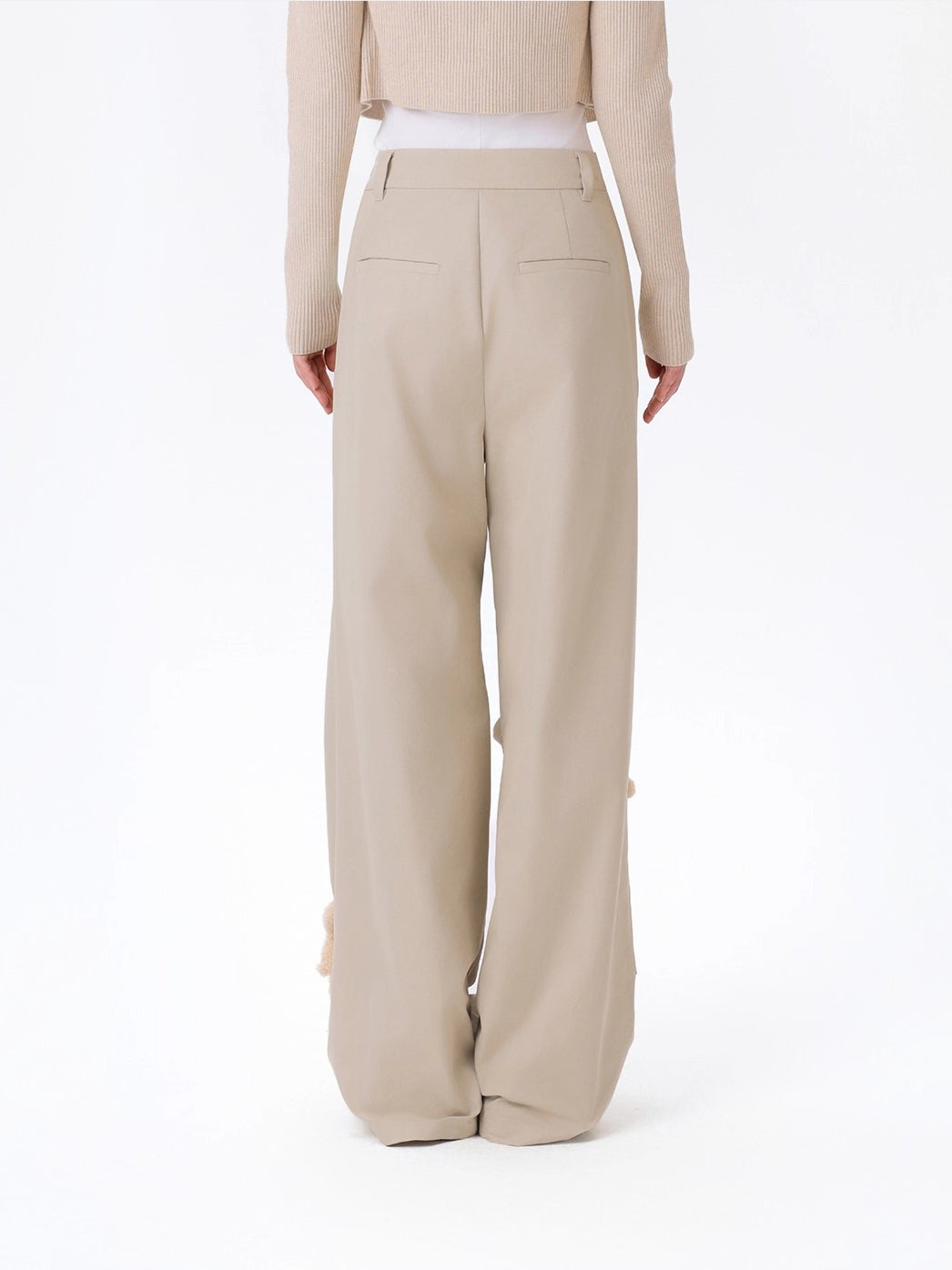 Multi-Doll Pleated Unisex Straight-Leg Pants