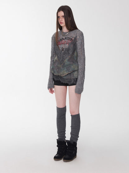 Wool Blend Over-the-Knee Slouchy Socks