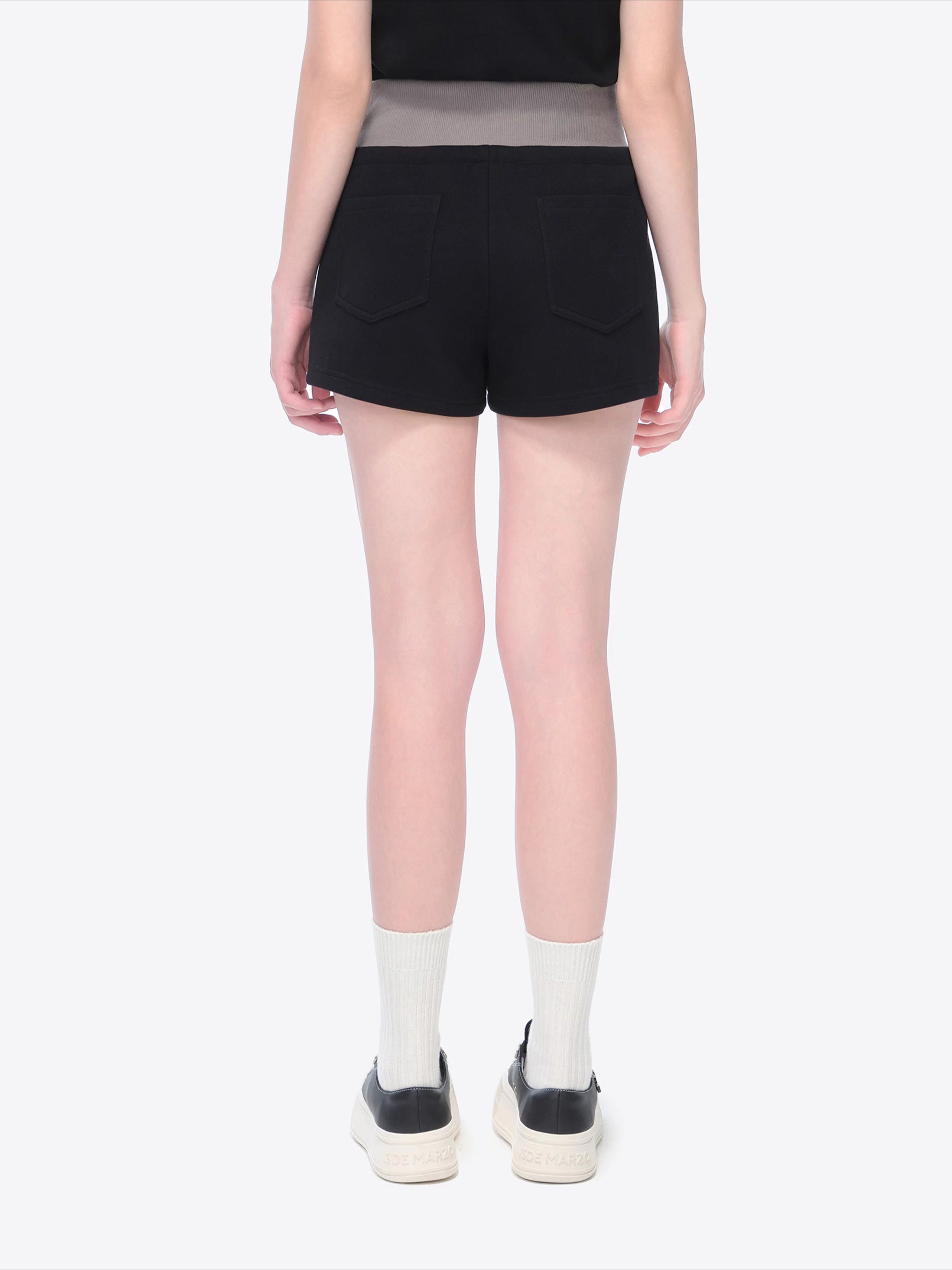 Double Waistband Panel Sport Shorts