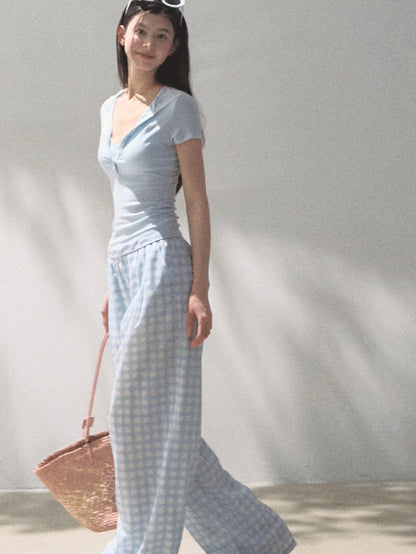 Tencel–Linen Relaxed Wide-Leg Pants