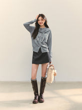 Puppy Embroidered Trim Hooded Knit Sweater - CHINASQUAD