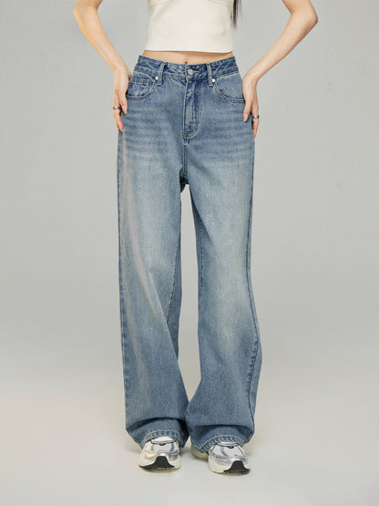 Letter Embroidery Wide-Leg Jeans