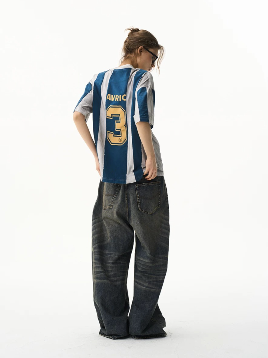Vintage Washed Striped Jersey T-Shirt