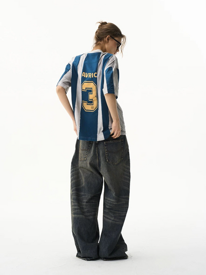 Vintage Washed Striped Jersey T-Shirt