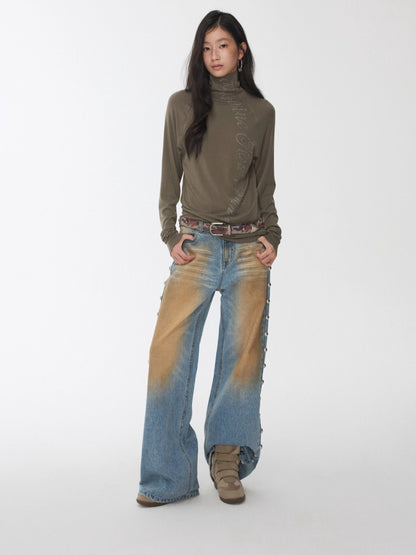 Riveted Vintage Washed Straight-Leg Jeans