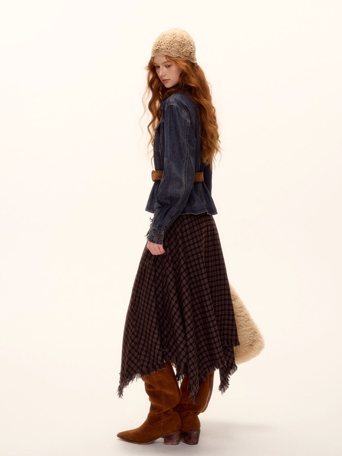 Vintage Washed Denim Belted Shirt