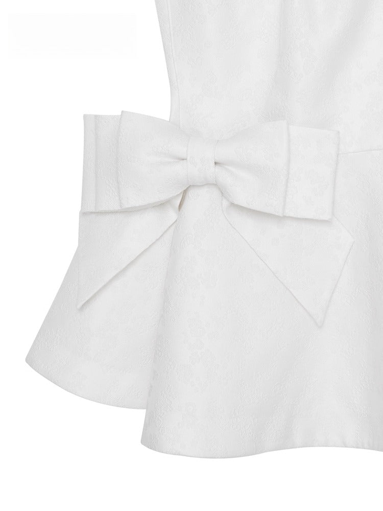 Bow-Detailed Satin-Blend Midi Slip Dress