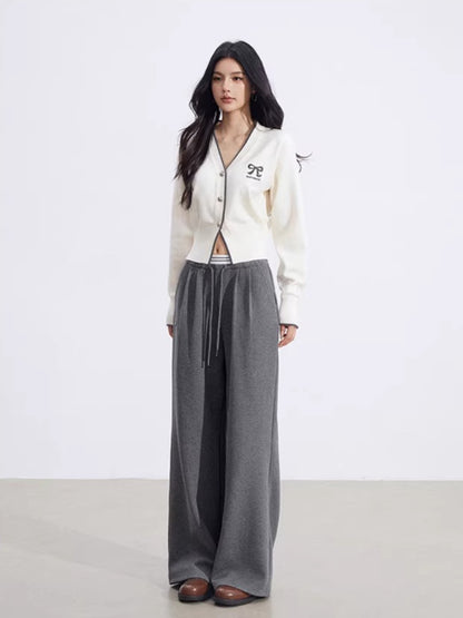 Layered-Effect Panelled Wide-Leg Pants