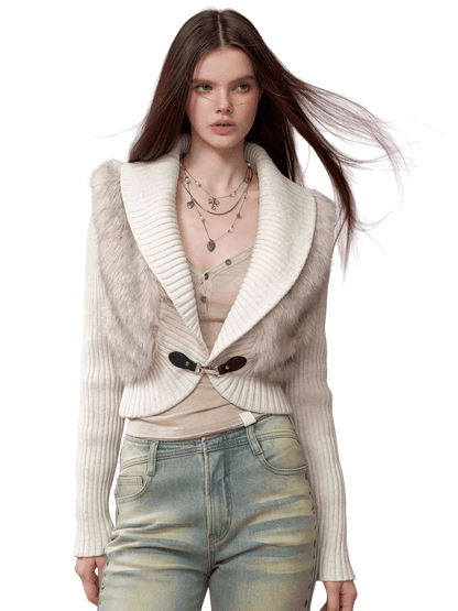 Heavyweight Knit Cropped Jacket