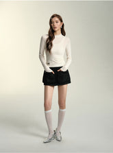 White & Khaki  2-in-1 Wool sweater - CHINASQUAD