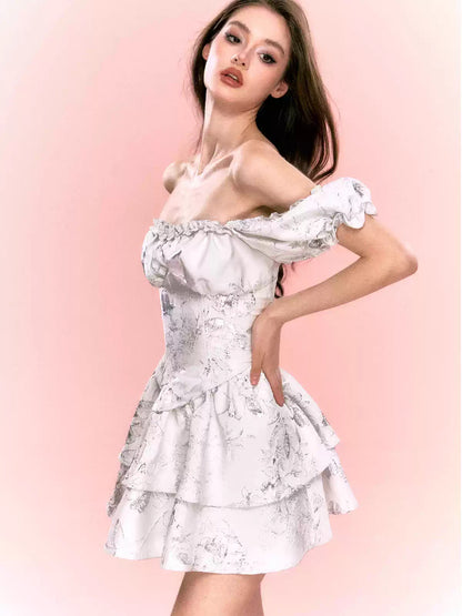 Off-Shoulder Bandeau Fit-and-Flare Dress