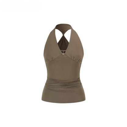 Starfish Pendant Halter Slim-Fit Tank Top