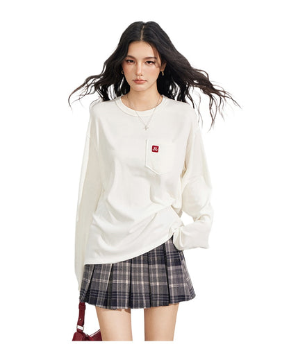 Embroidered Raw Edge T-shirt