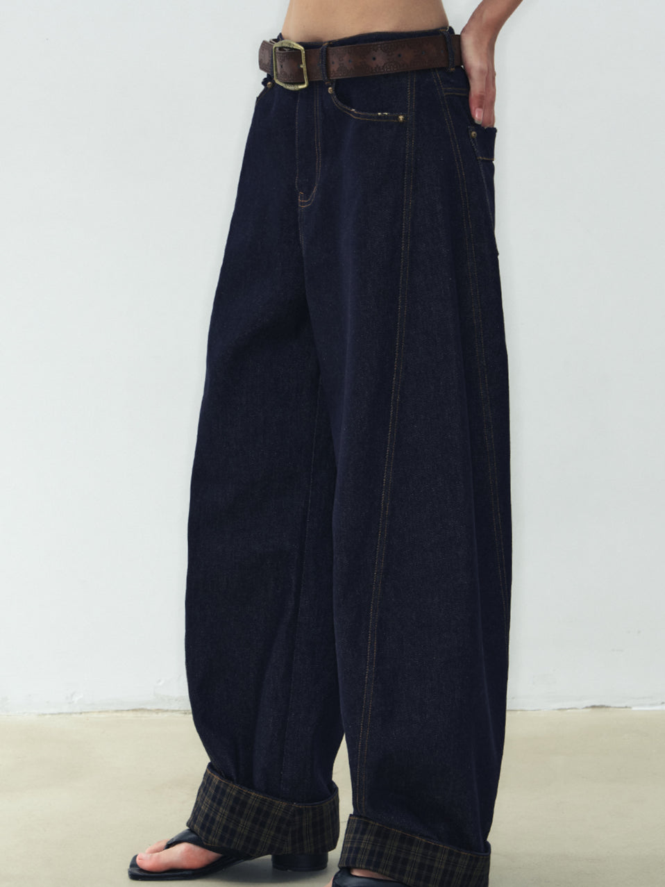 Tri-Panel Wide-Leg Pants