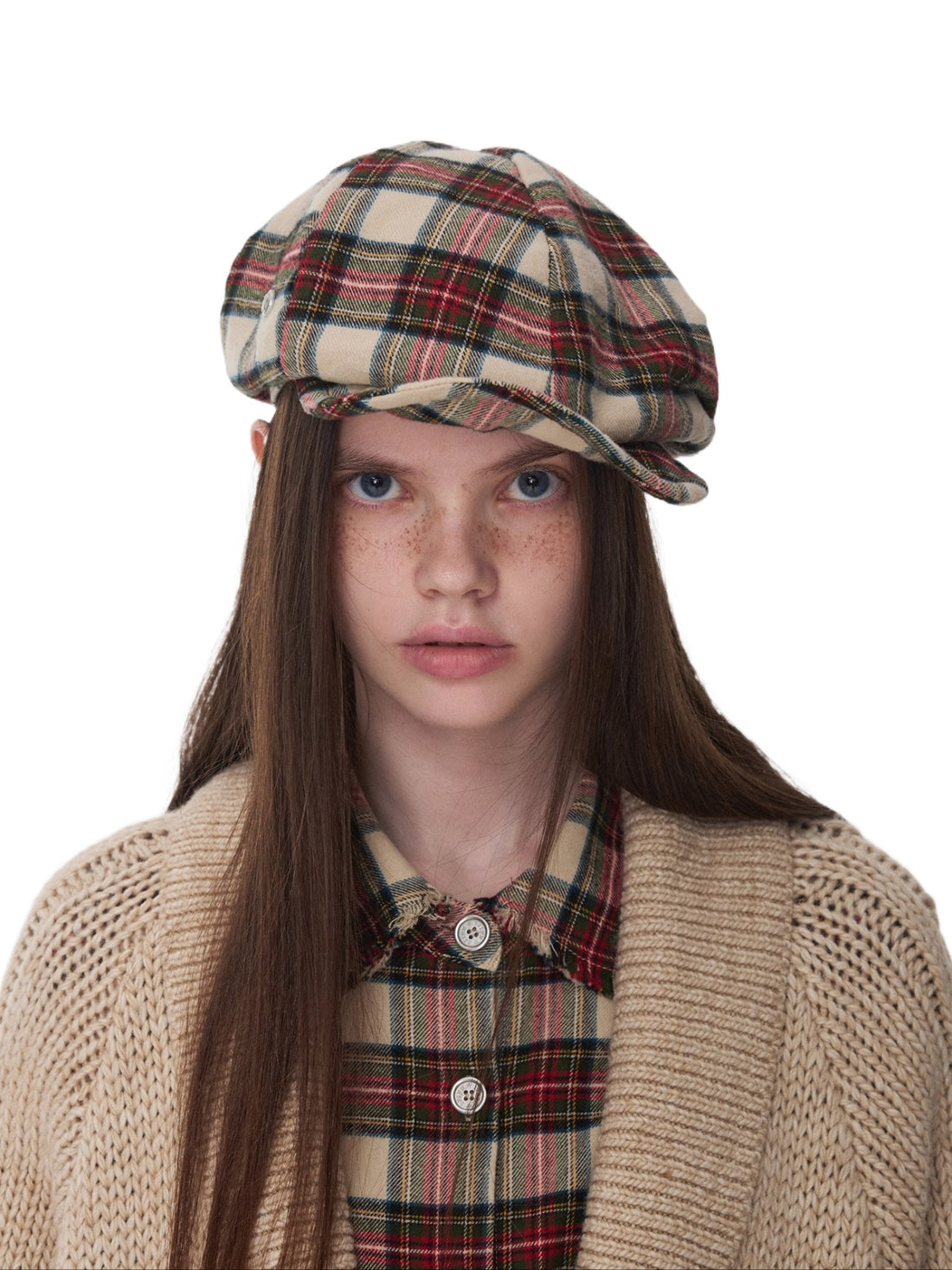 Vintage Plaid Newsboy Cap