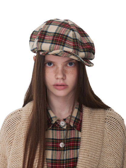 Vintage Plaid Newsboy Cap