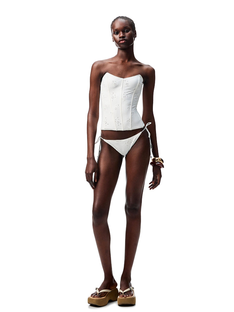 Jacquard Fishbone Strapless Sexy Swimsuit - CHINASQUAD