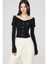 Black & Off-white Turn-down Collar Sweater - CHINASQUAD