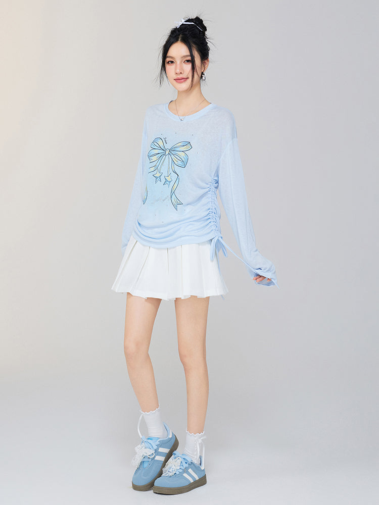 Bow-knot Tencel Sunscreen T-shirt