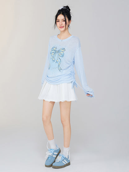 Bow-knot Tencel Sunscreen T-shirt