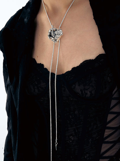 Tie Snake Chain Angel Heart Necklace