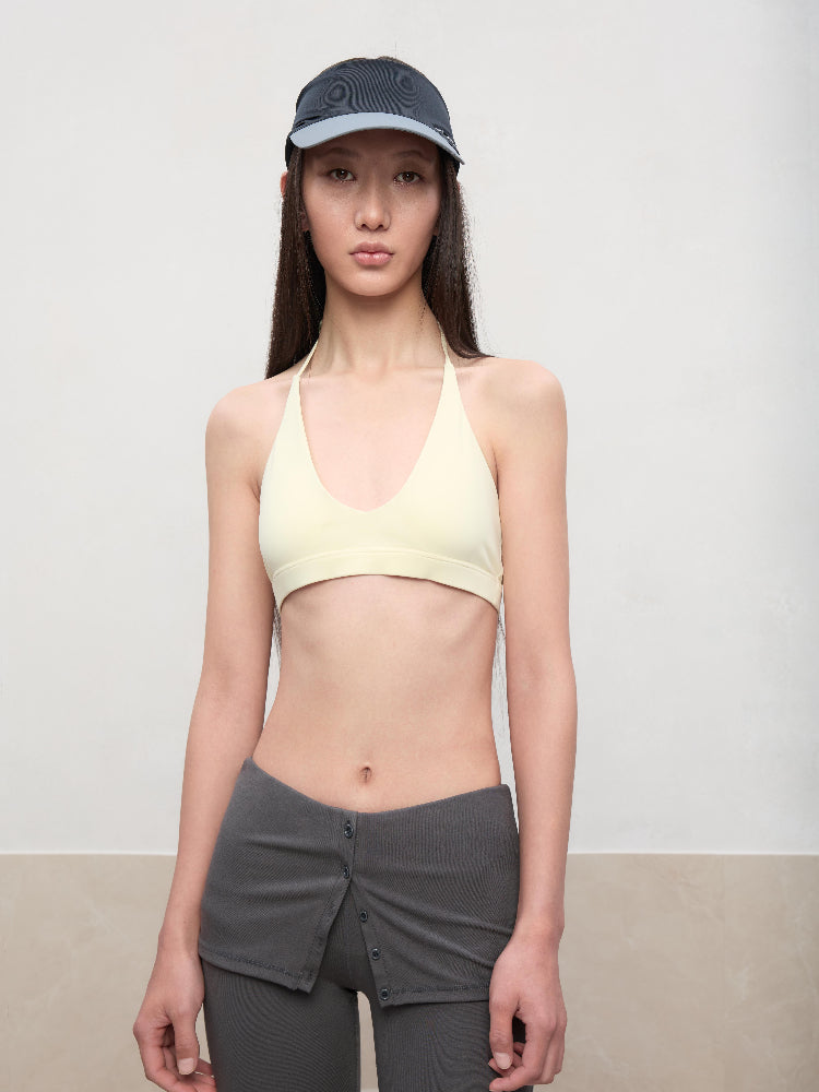 Layered Color Blocking U-Neck Halter Vest